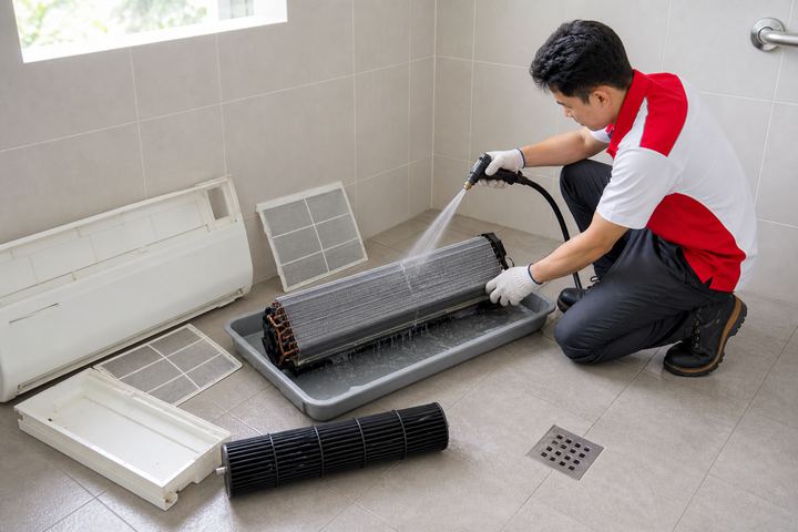 Aircon chemical wash service in Singapore